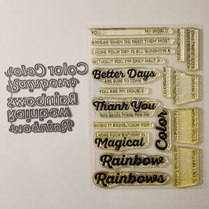 #29 Stamp & Die Set Thank you Friendship Rainbow Celebrate Cardmaking